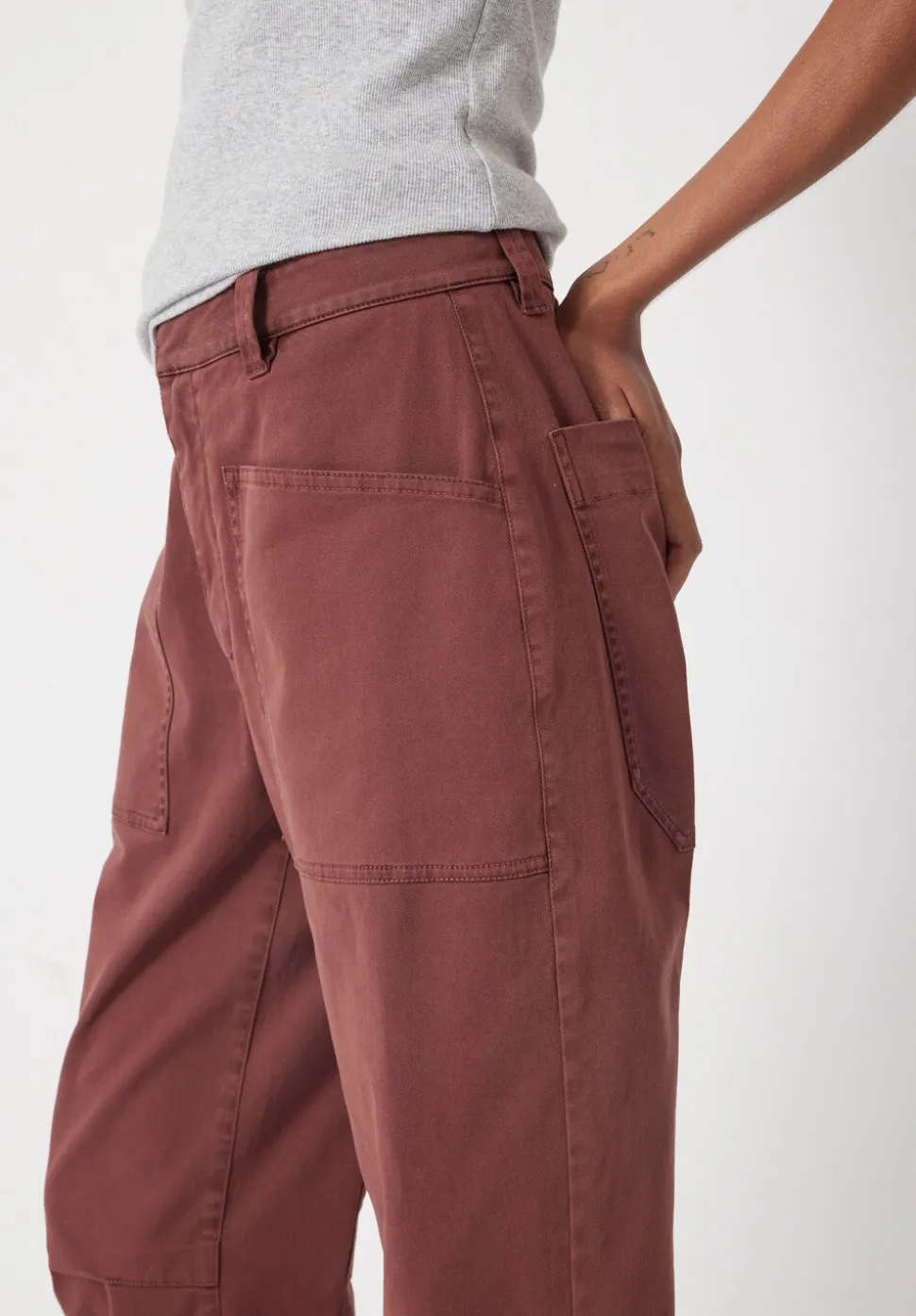 Cordi Barrel Leg Cotton Trousers
