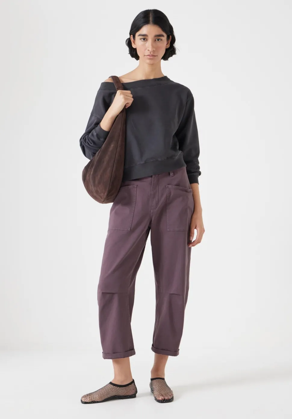 Cordi Barrel Leg Cotton Trousers