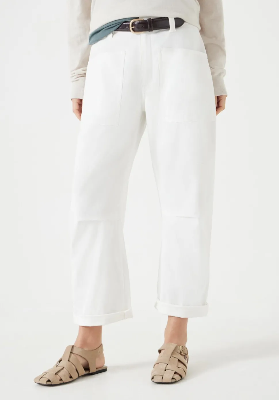 Cordi Barrel Leg Cotton Trousers