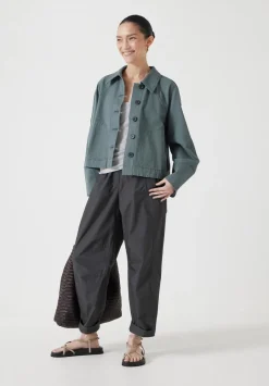Cotton Barrel Sleeve Swing Jacket