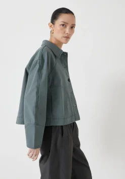 Cotton Barrel Sleeve Swing Jacket