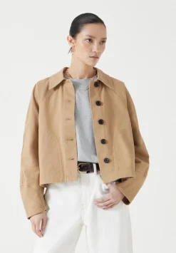 Cotton Barrel Sleeve Swing Jacket