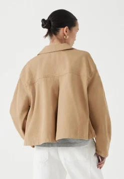 Cotton Barrel Sleeve Swing Jacket