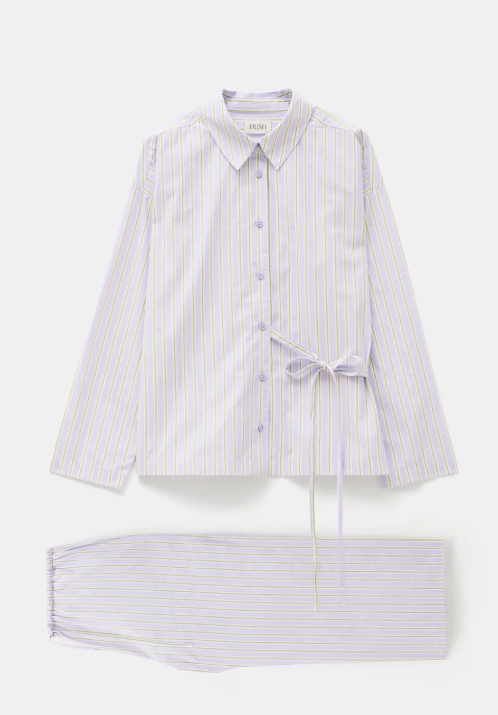 Cotton Poplin Stripe Trouser Pyjamas Set