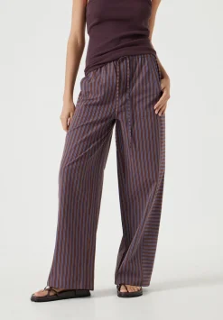Cotton Stripe Pull On Trousers