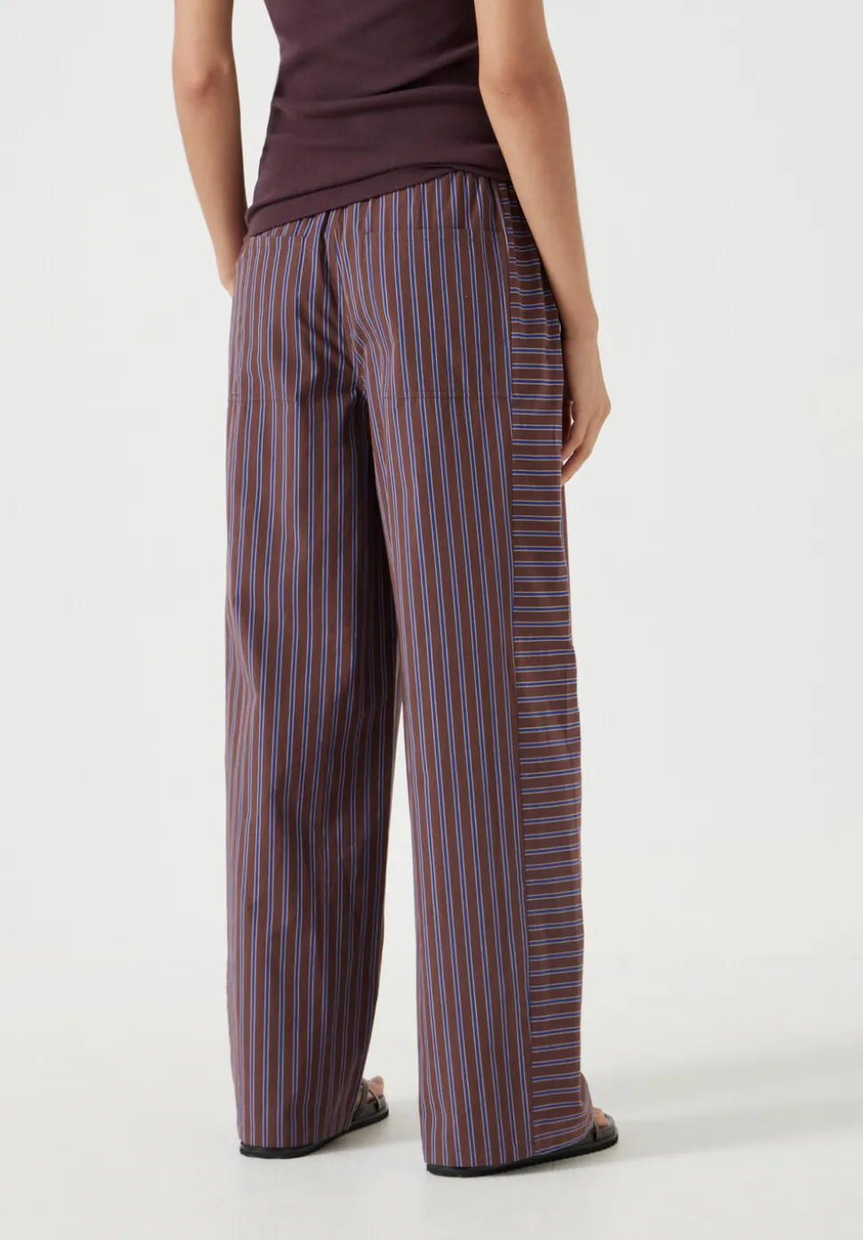 Cotton Stripe Pull On Trousers