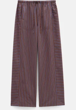 Cotton Stripe Pull On Trousers