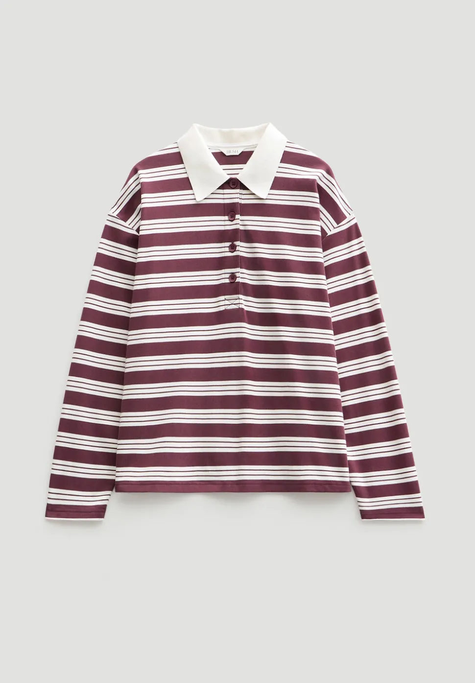 Cotton Striped Polo Top