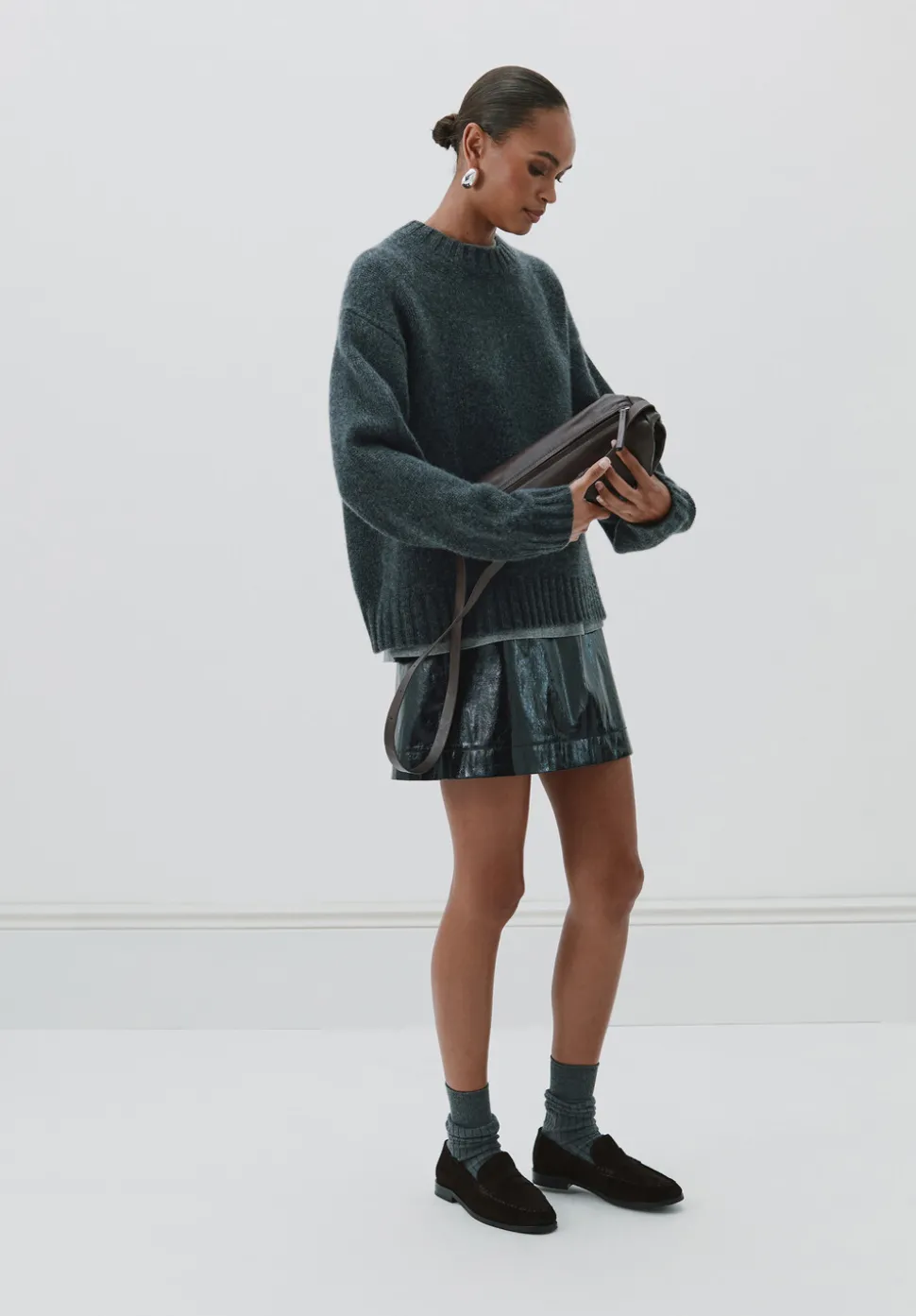 Crackle Patent Mini Skirt