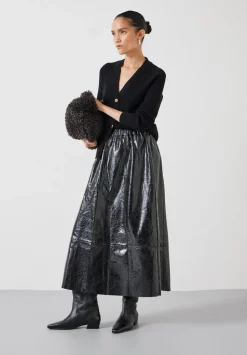 Crackled Patent Skirt
