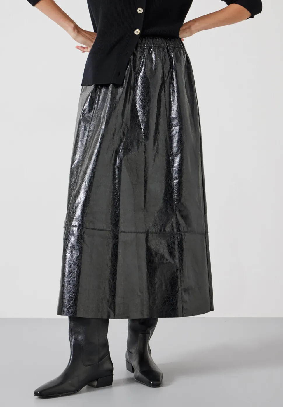 Crackled Patent Skirt