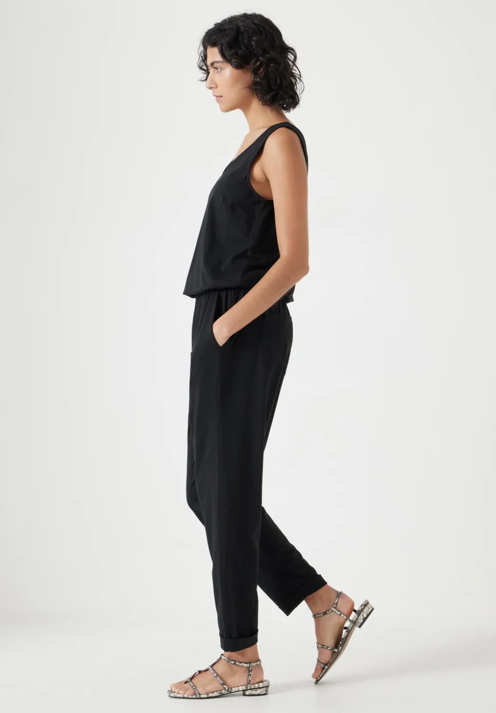 Cropped Jersey Jumpsuit
