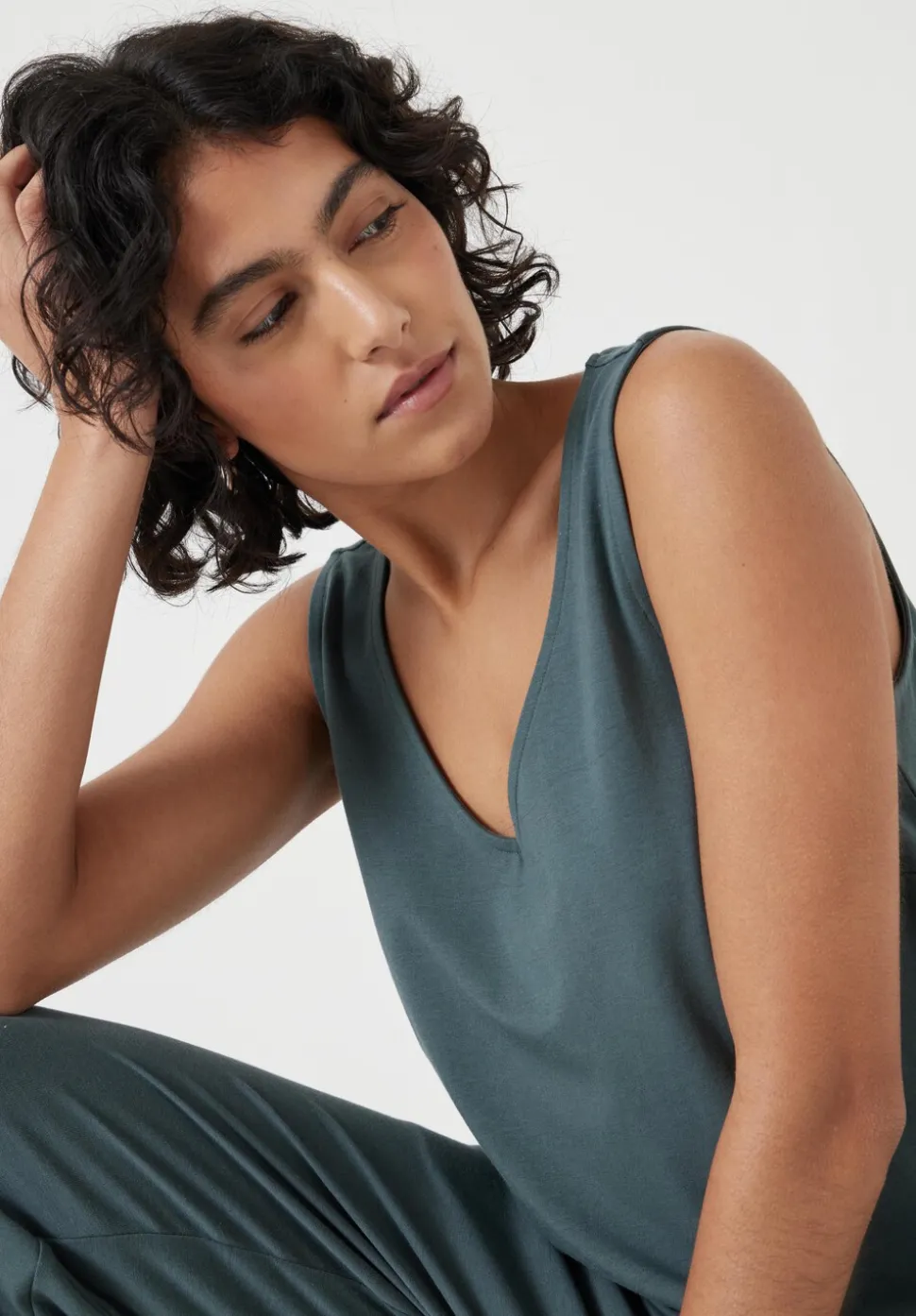 Cropped Jersey Jumpsuit