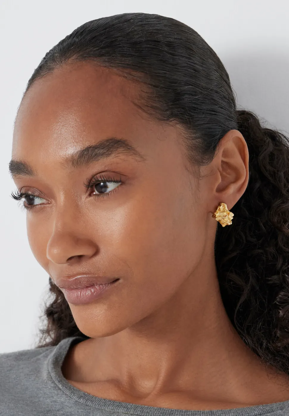 Crumpled Effect Stud Earrings