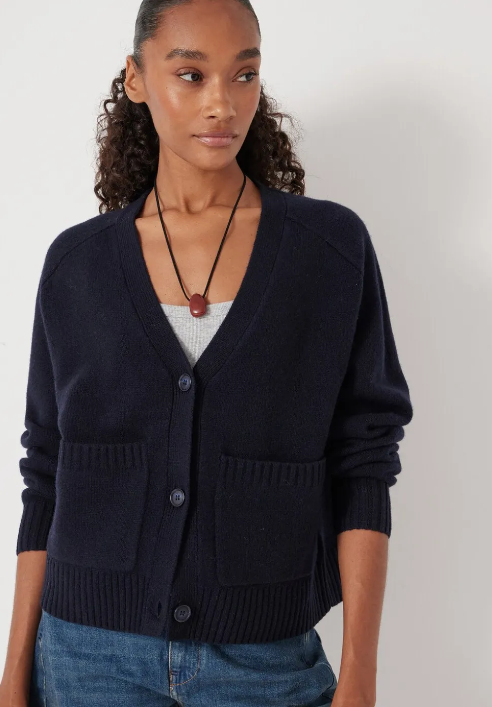 Daisy Merino Wool V Neck Cardigan