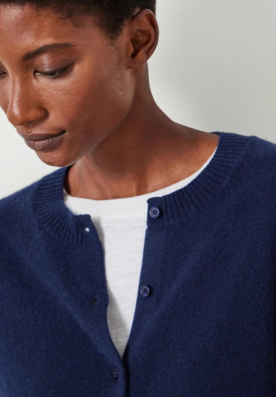 Daphne Cashmere Button Through Slim Cardigan