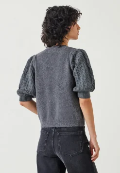 Demi Puff Cable Sleeve Knitted Top
