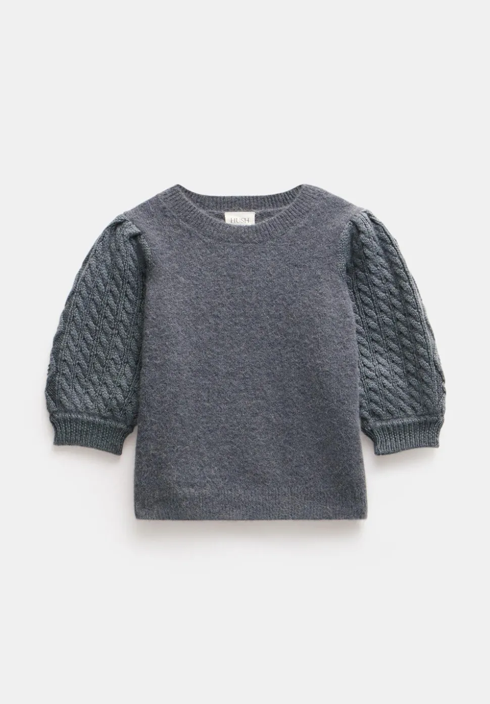 Demi Puff Cable Sleeve Knitted Top