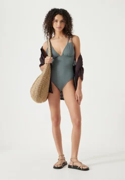 Dina Double Strap Textured Swimsuit