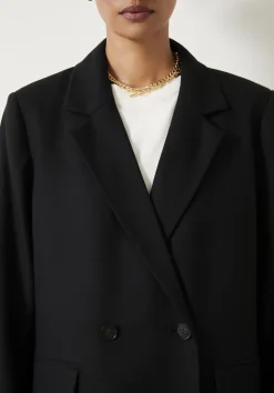 Double Breasted Wool Blend Blazer