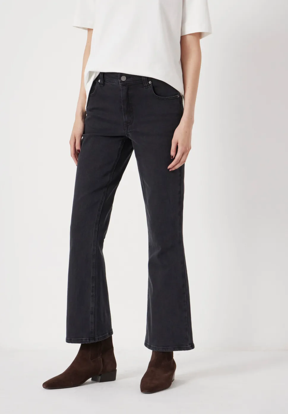 Eliana Cropped Mid Rise Bootcut Jeans
