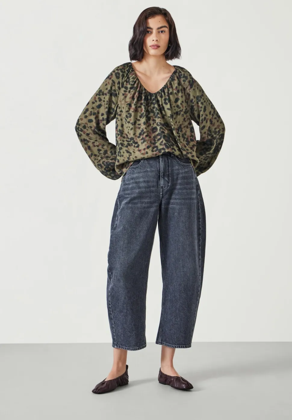 Elise V-Neck Printed Blouse