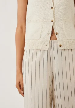 Elissia Striped Cotton Wide Leg Trousers