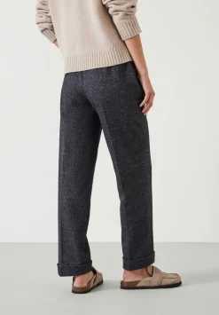 Eliz Slim Wool Blend Check Trousers