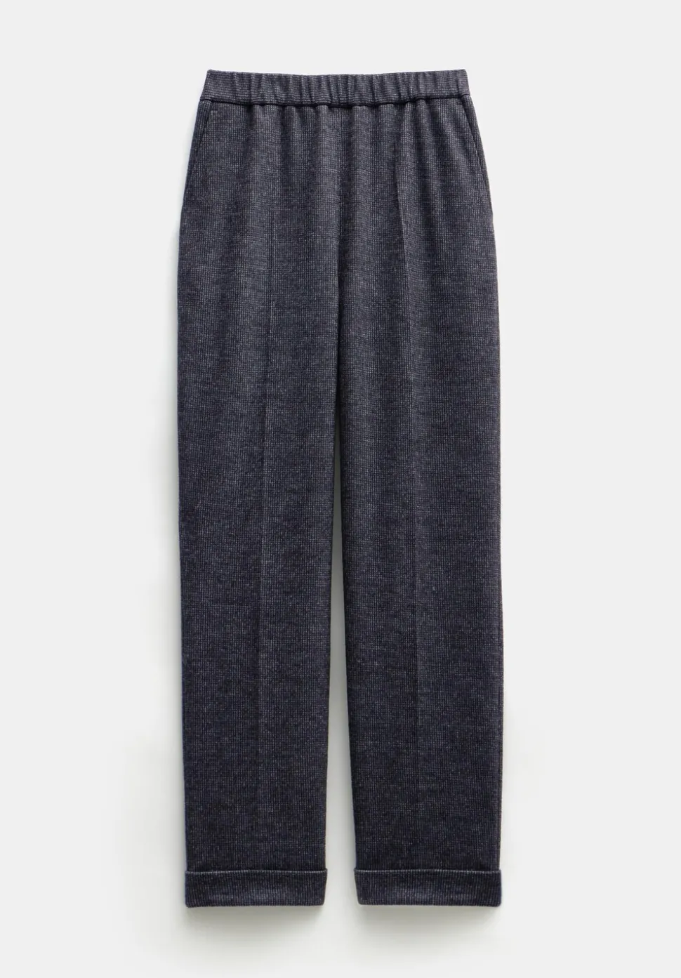 Eliz Slim Wool Blend Check Trousers