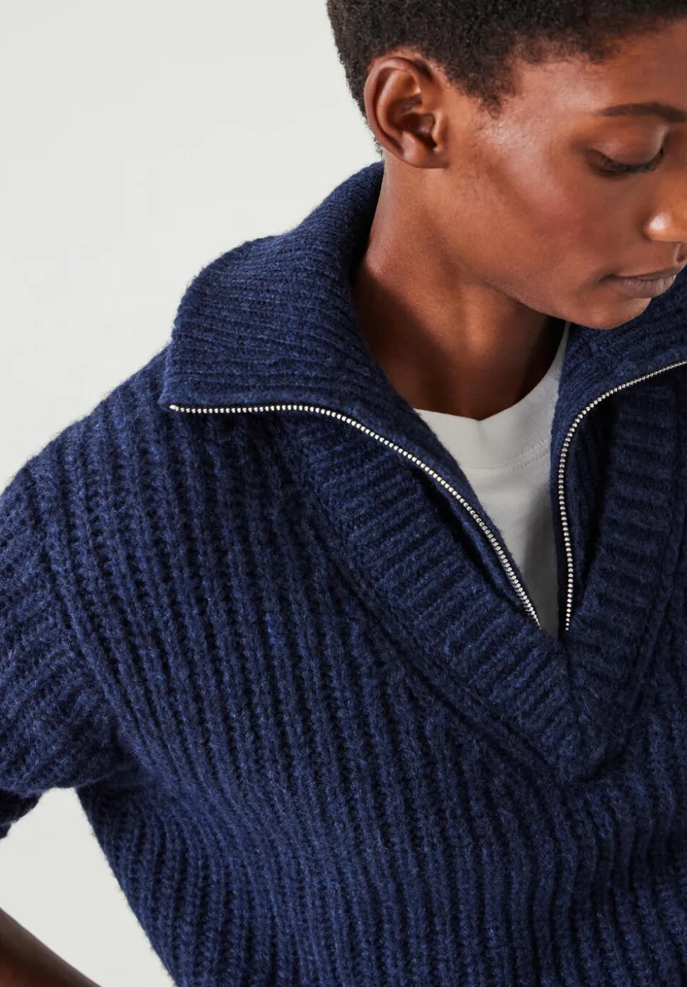 Ella Zip V Neck Jumper