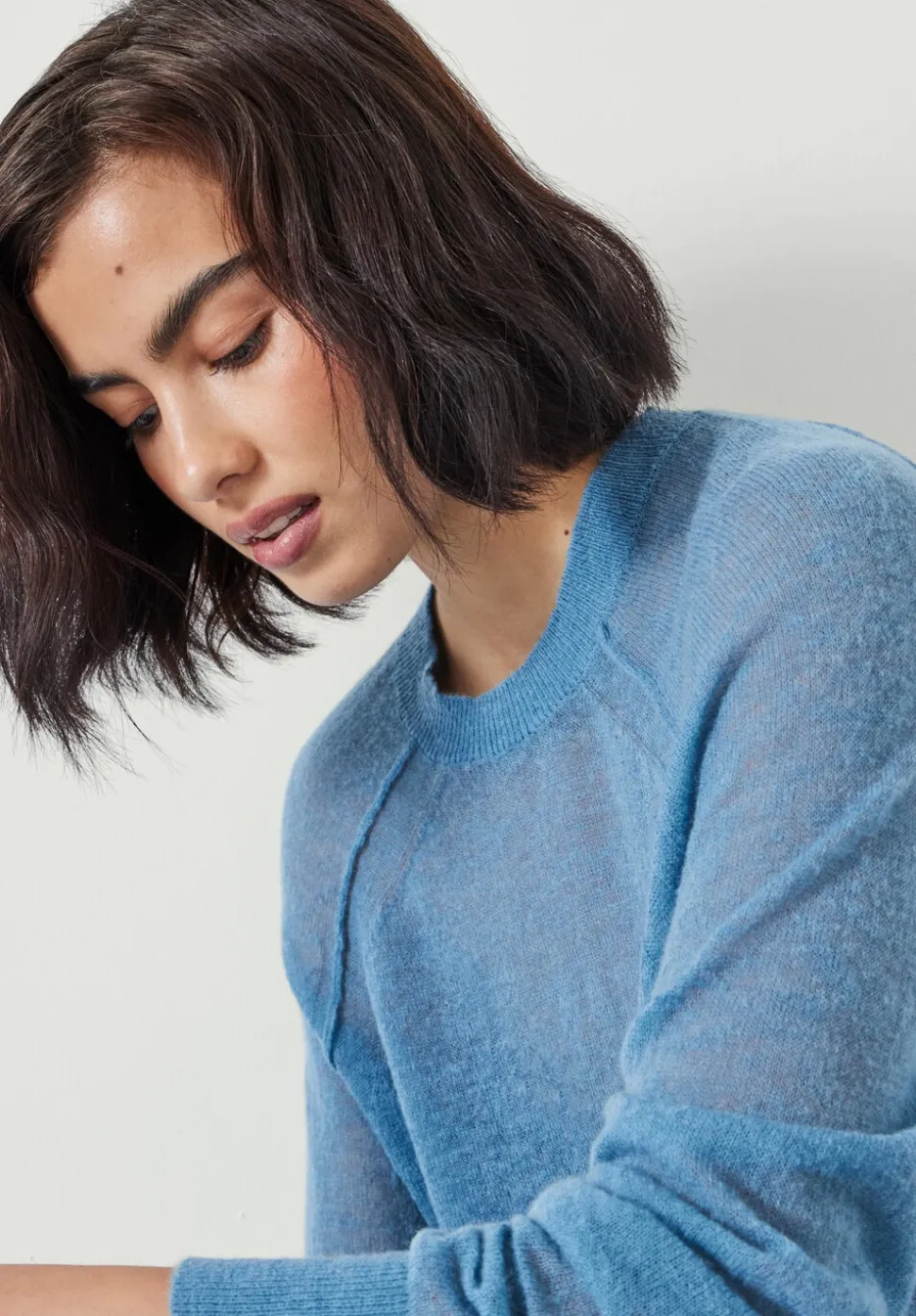 Elsie Gauzy Wool Blend Crew Jumper