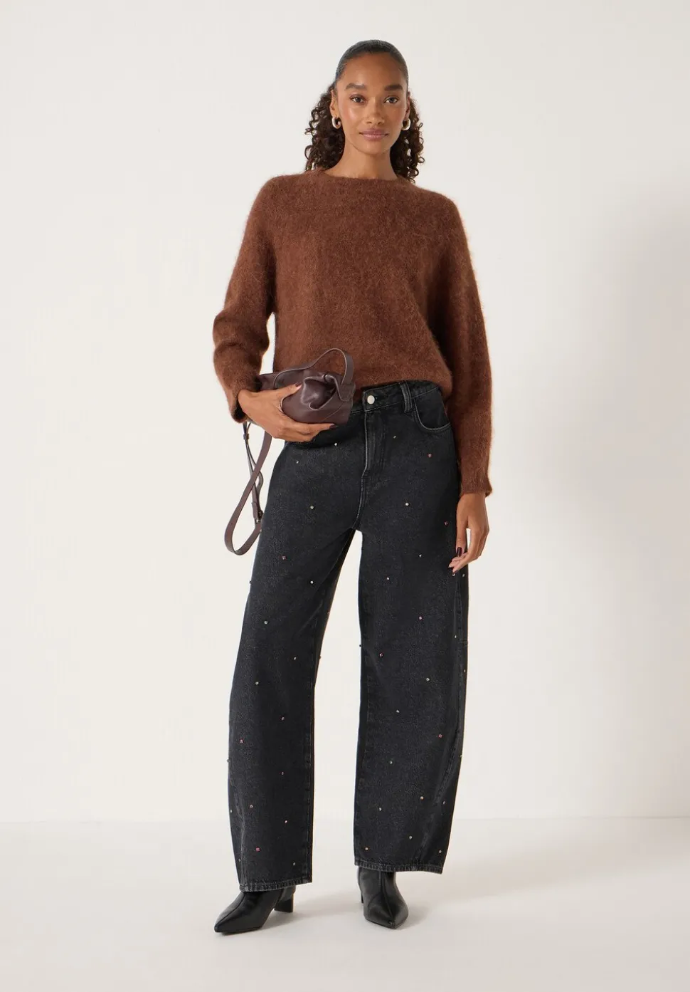 Embellished Bree Barrel Leg Jeans