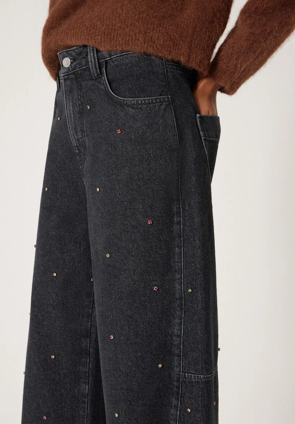 Embellished Bree Barrel Leg Jeans