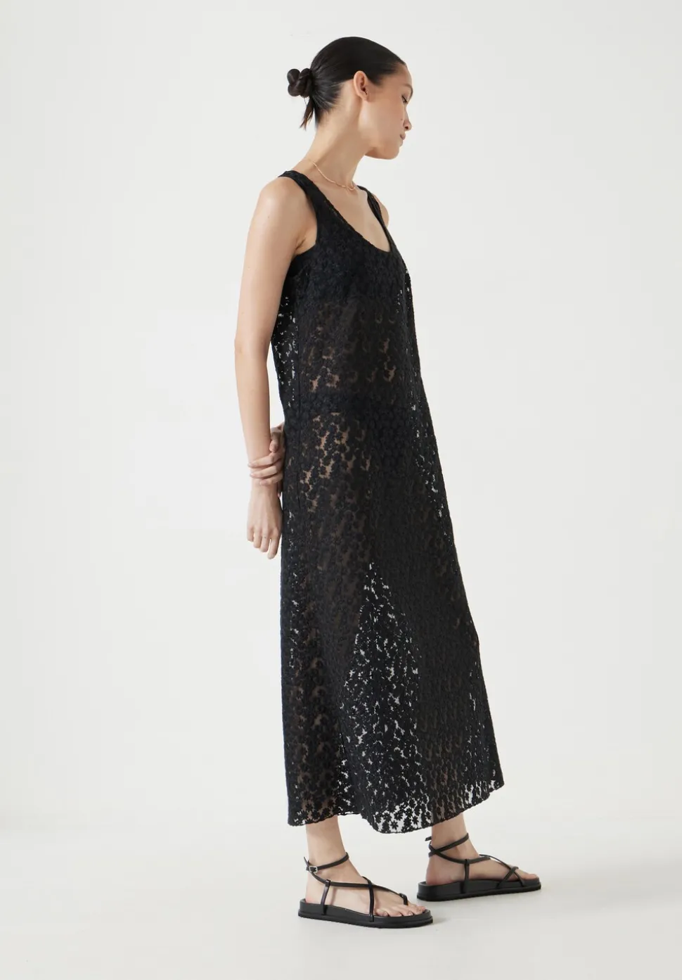 Embroidered Sleeveless Floral Dress