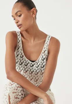 Embroidered Sleeveless Floral Dress