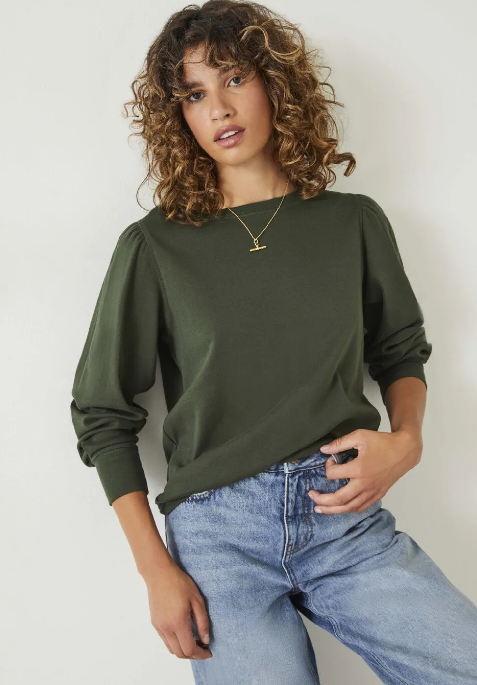 Emily Puff Sleeve Cotton Jersey Top