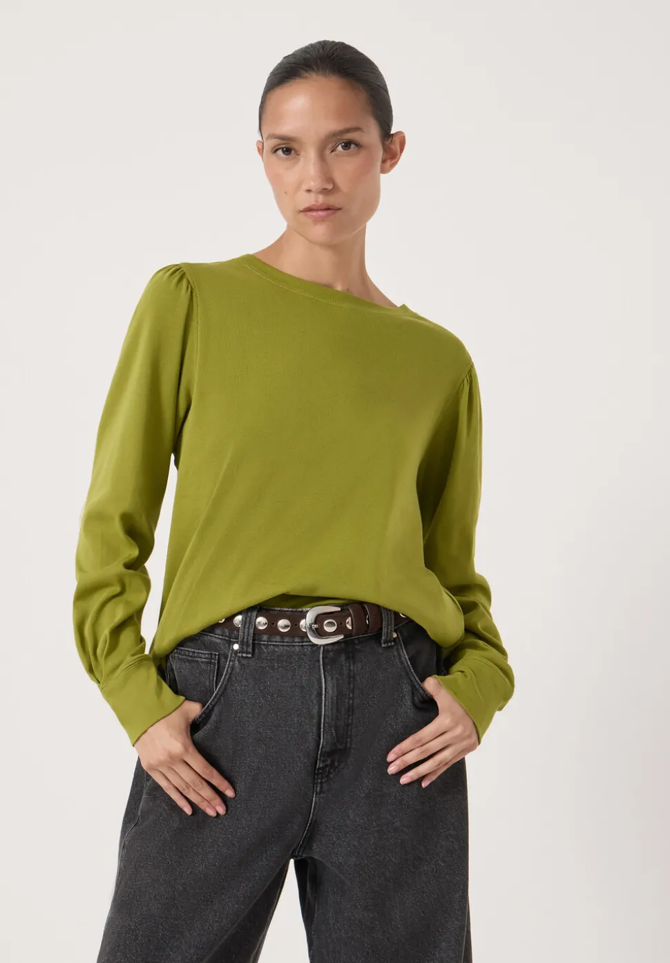Emily Puff Sleeve Cotton Jersey Top