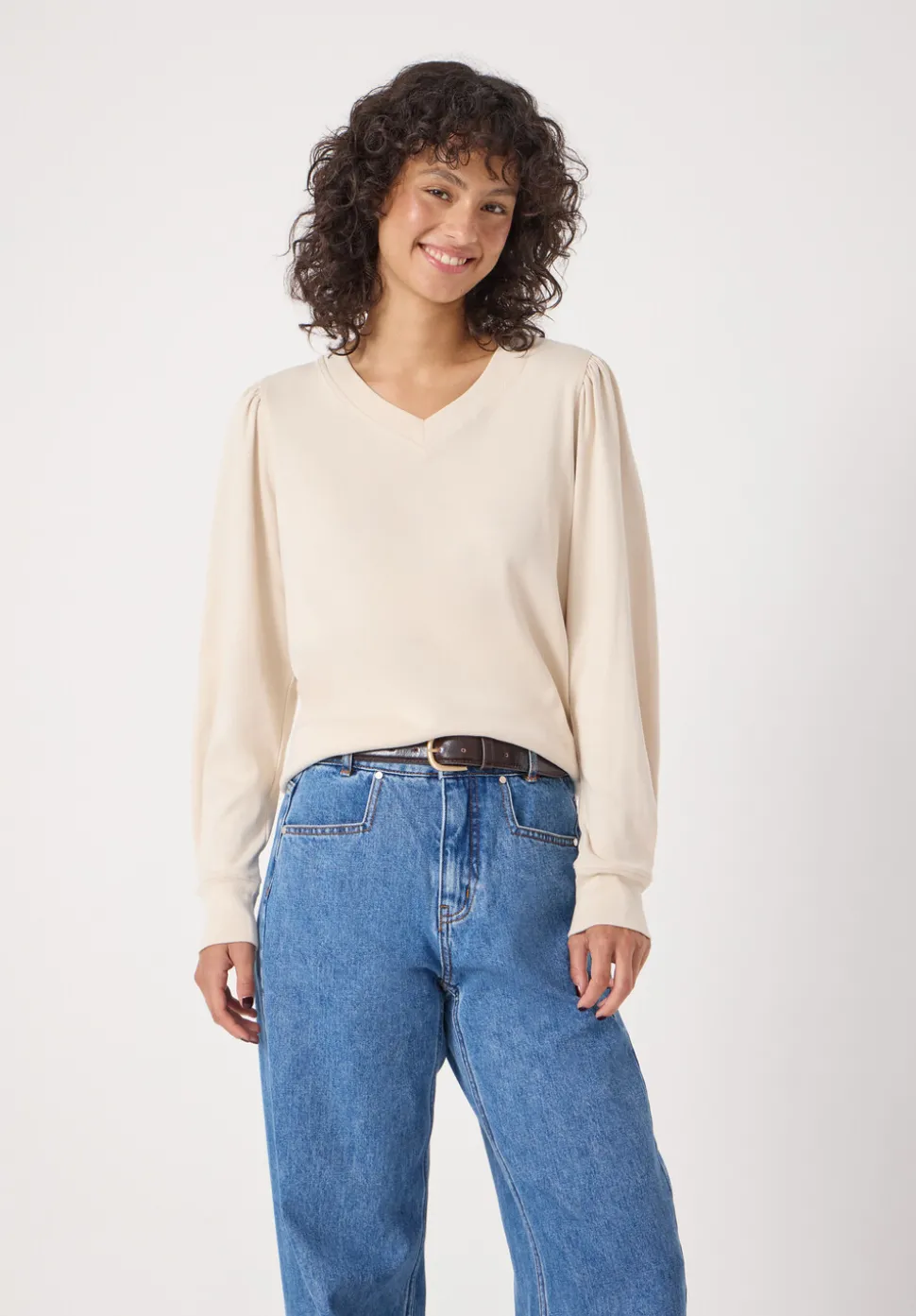 Emily V-Neck Puff Sleeve Top