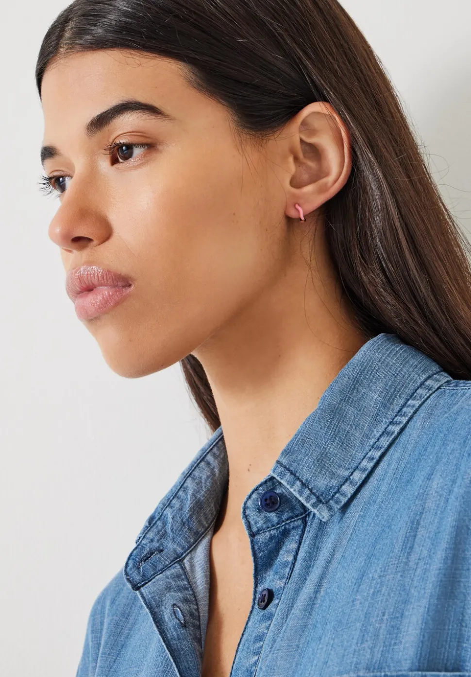 Fern Twist Enamel Huggie Earrings