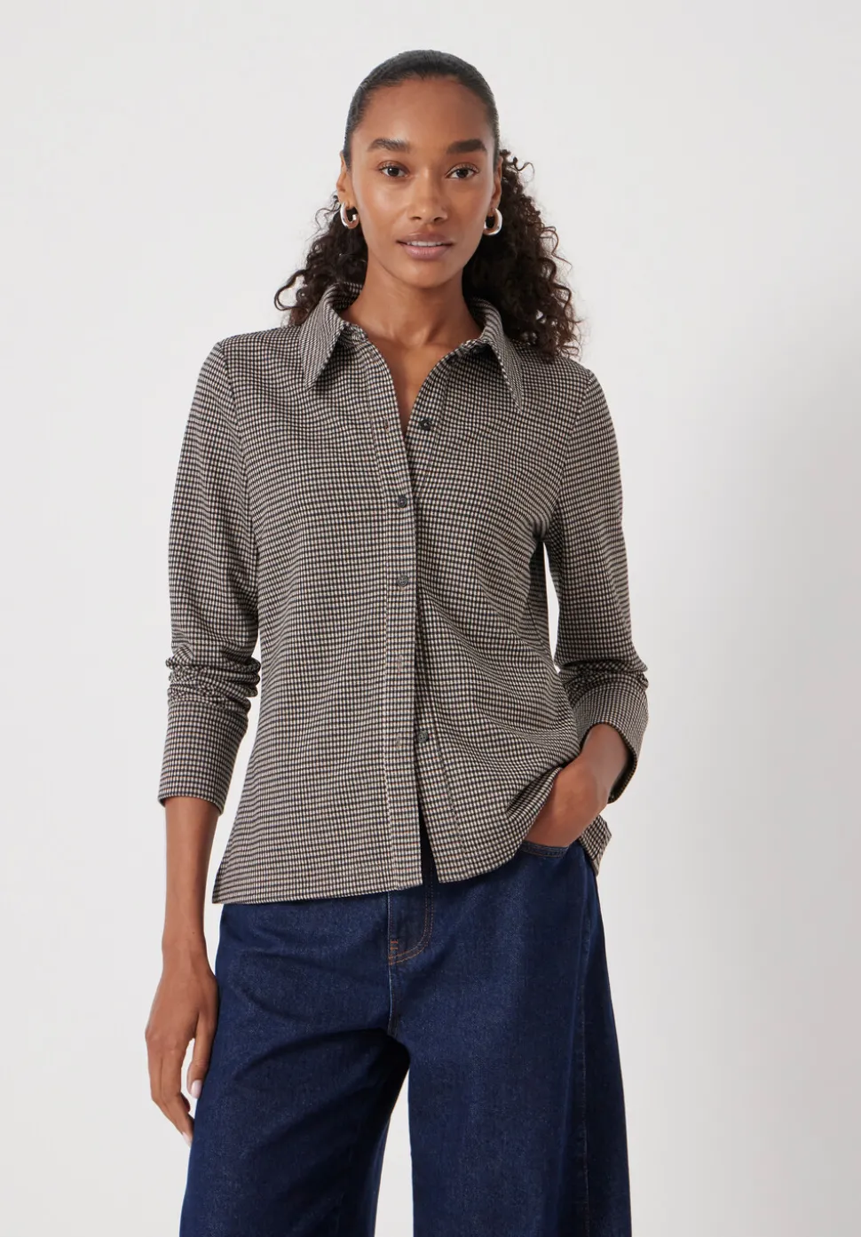 Fitted Check Jersey Shirt