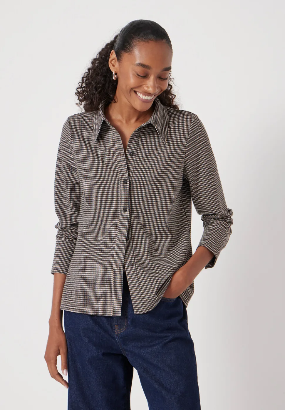 Fitted Check Jersey Shirt