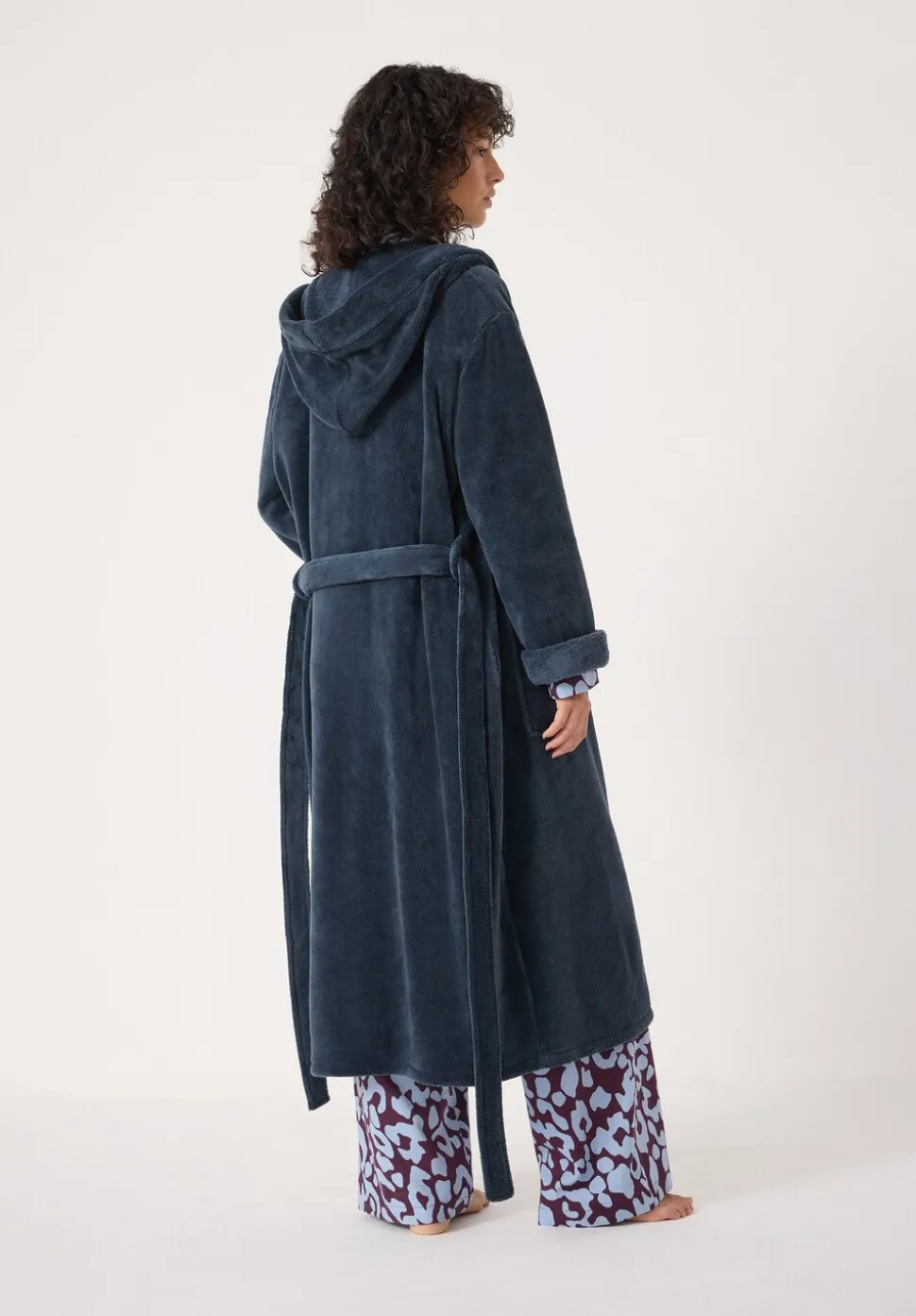 Fluffy Hooded Dressing Gown