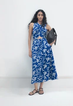 Front Gathered Cotton Dress