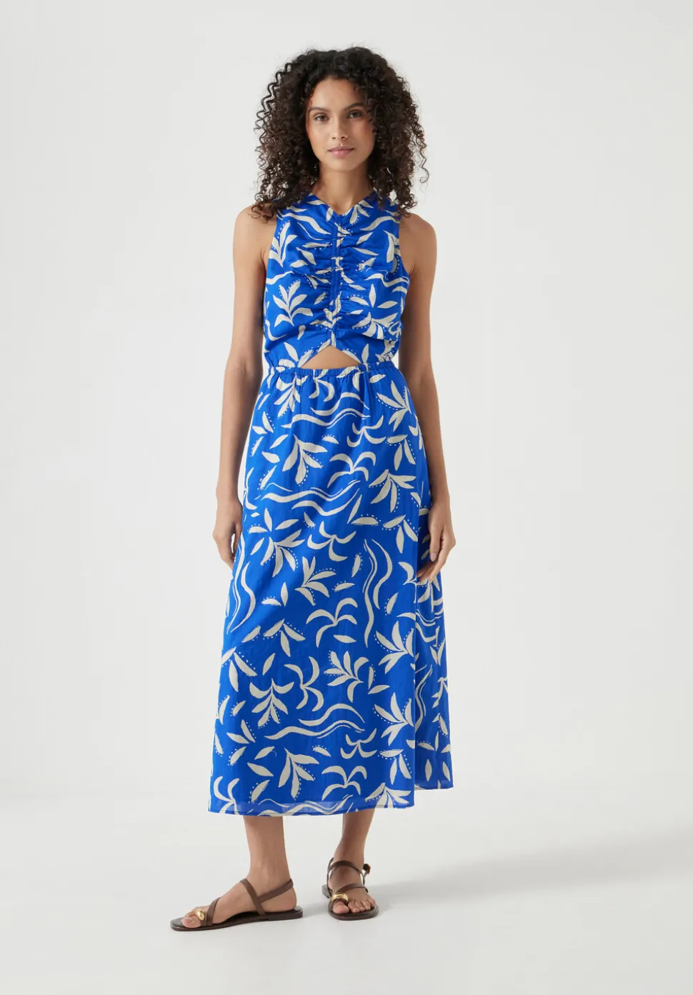 Front Gathered Cotton Dress
