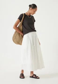 Gathered Detail Midi Skirt