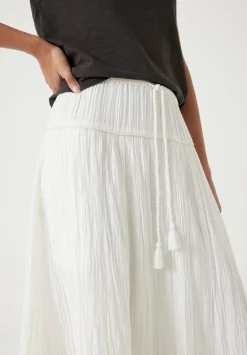 Gathered Detail Midi Skirt