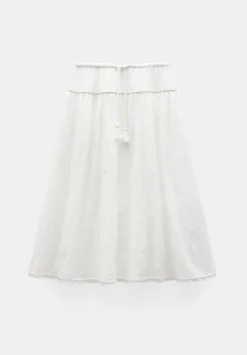 Gathered Detail Midi Skirt