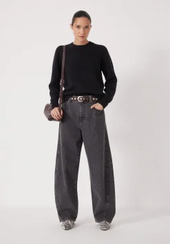 Gathered Shoulder Wool Blend Jumper