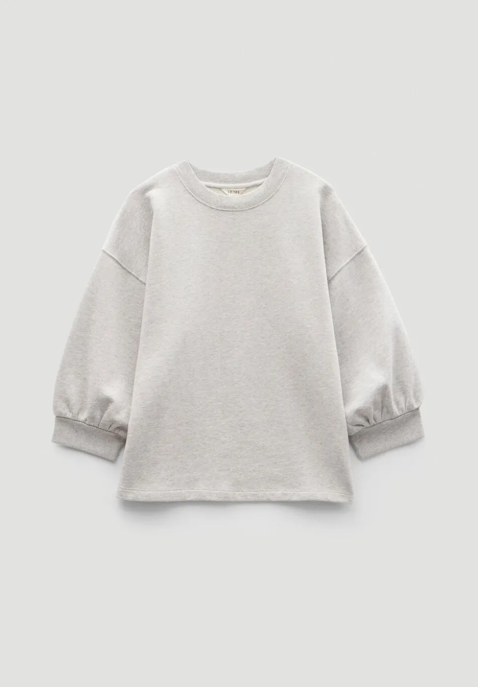 Gathered Sleeve Cotton Sweatshirt