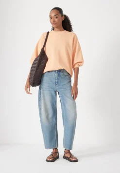 Gathered Sleeve Cotton Sweatshirt